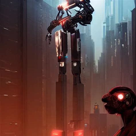 An awesome cyberpunk robot concept art. Detailed | Stable Diffusion