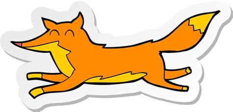 sticker of a cartoon running fox 9249897 Vector Art at Vecteezy