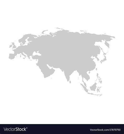 Eurasia continent gray template Royalty Free Vector Image