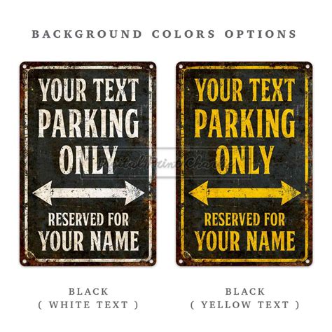 Custom Metal Sign Parking Only Sign Garage Sign Car Park - Etsy