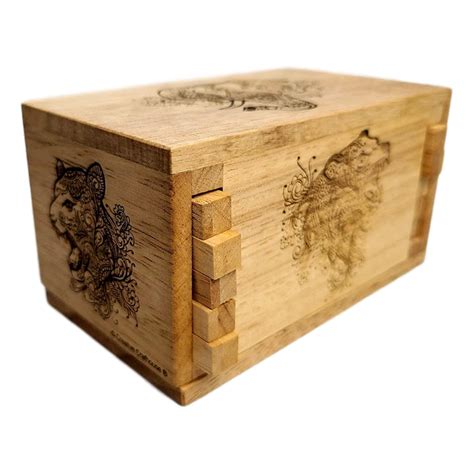 Animal Premium Secret Lock Box - Wooden Puzzle Box for Teens