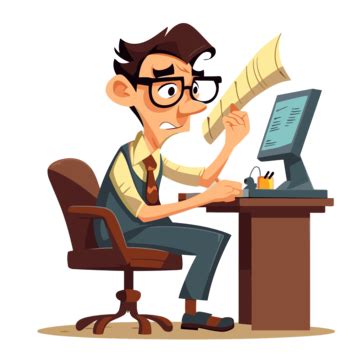 Composer Clipart Cartoon Office Manager Working By Computer Cartoon Illustration Vector ...
