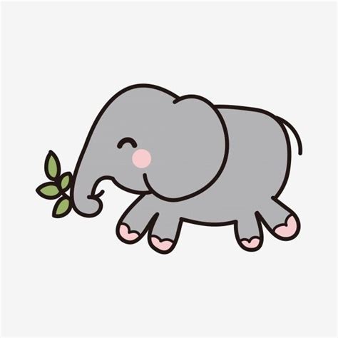 Gambar Gajah Kartun Bayi Hidung Gajah Kaki Gajah Senyum, Clipart Gajah ...