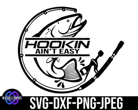 Hookin Ain't Easy SVG Digital Download Fishing Svg - Etsy