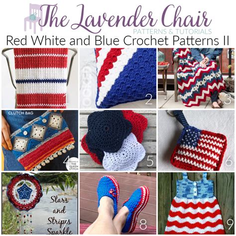 Red White and Blue Crochet Patterns II - The Lavender Chair