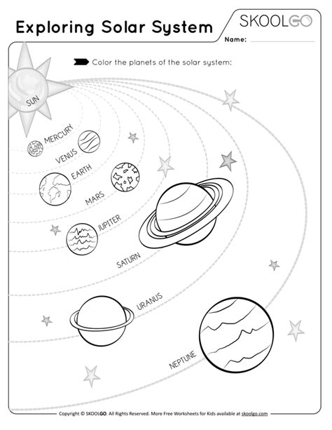 Exploring The Solar System - Free Worksheet for Kids by SKOOLGO.com | Solar system coloring ...