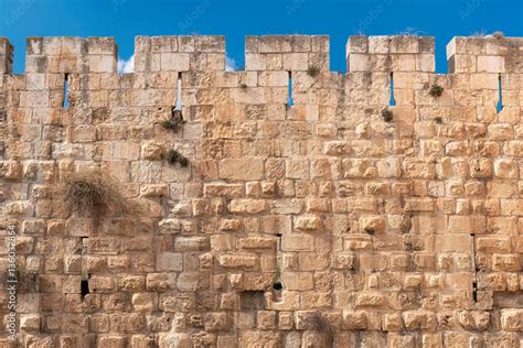 Jerusalem Old City stone wall background, Jerusalem, Israel. Stock ...