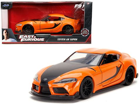 Toyota GR Supra Orange with Black Stripes "Fast & Furious 9 F9" (2021) Movie 1/32 Diecast Model ...