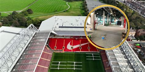 Images of Anfield Road End concourse shared with stand video update