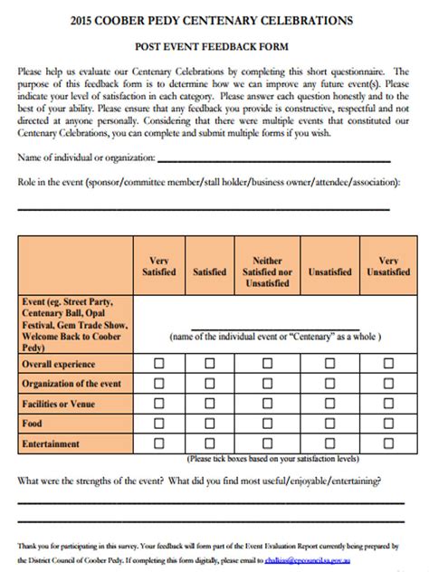 FREE 13+ Business Feedback Forms in PDF | MS Word