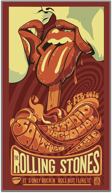 THE ROLLING STONES - 2016 - SANTIAGO CHILI - TOUR POSTER - Rock Candy Posters