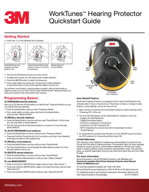 3m Worktunes Headphones Manual