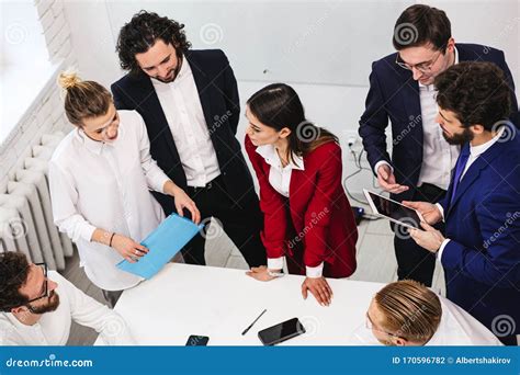 Business team in office stock photo. Image of mobile - 170596782