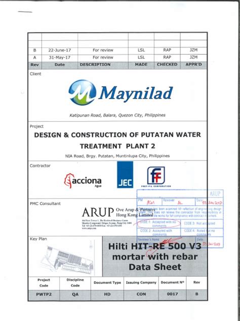 2017-06-23 Hilti HIT-RE 500 V3 Mortar With Rebar | Engineering | Technology