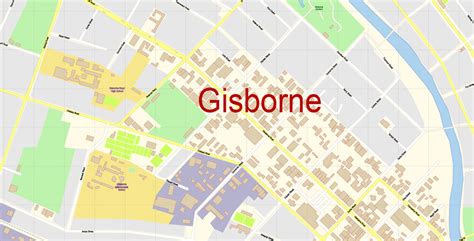 Gisborne New Zealand PDF Map Vector Exact City Plan detailed Street Map ...