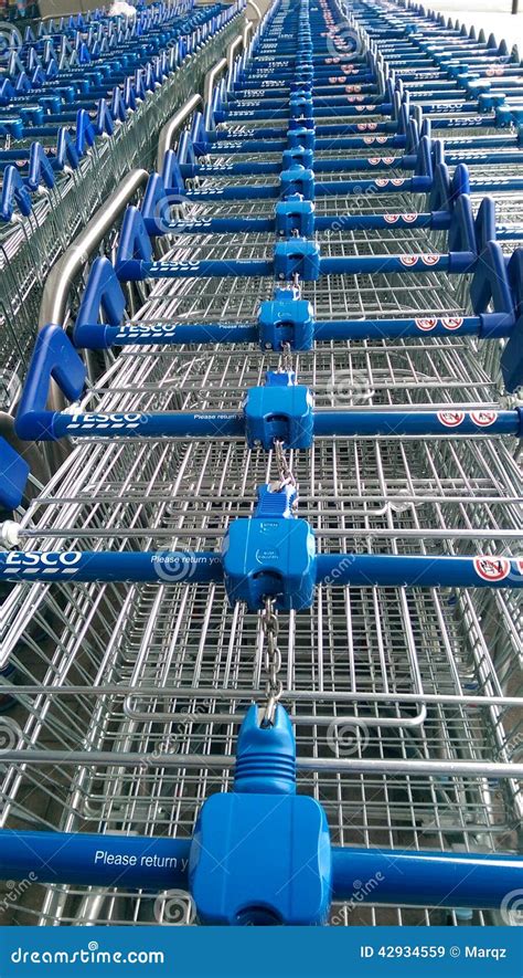 Tesco trolley editorial stock image. Image of cart, kingdom - 42934559