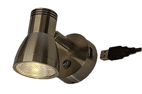 12 volt LED Light (10-30vdc) Devon II with Metal Shade and built-in dimmer switch