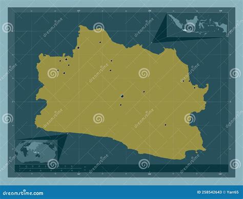 Jawa Barat, Indonesia. Solid. Major Cities Stock Illustration - Illustration of land, region ...