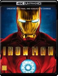 Iron Man 4K Blu-ray Release Date August 12, 2019 (4K Ultra HD + Blu-ray ...