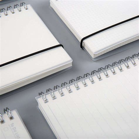 Clear Spiral Bound A5 + A6 Notebook - Dotted, Grid, Lined, To-Do, Diar