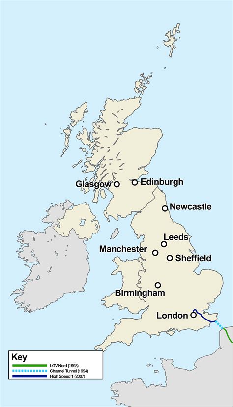 United Kingdom - high speed train line High Speed 1 • Map • PopulationData.net