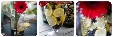 add lemons and blue berries to flower vases good idea Flower Vases, Flowers, Throw A Party ...