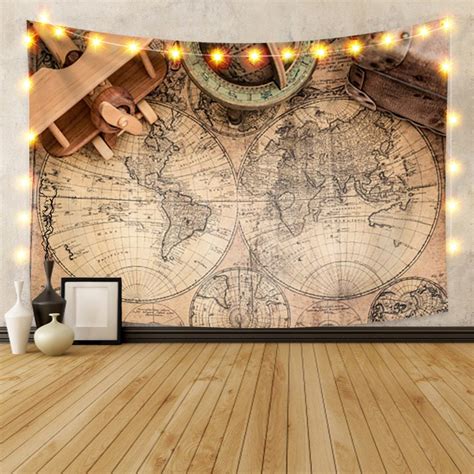 World Map Tapestryworld Map Tapestry for Roommap Home Decor | Etsy