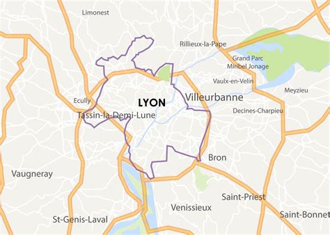 Map Of Lyon City 165899 Vector Art at Vecteezy