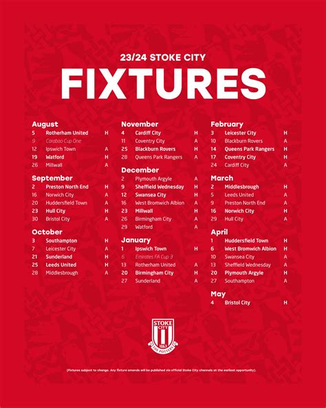 Stoke City FC on Twitter: "Our 2023/24 fixtures are here! 📋 https://t ...