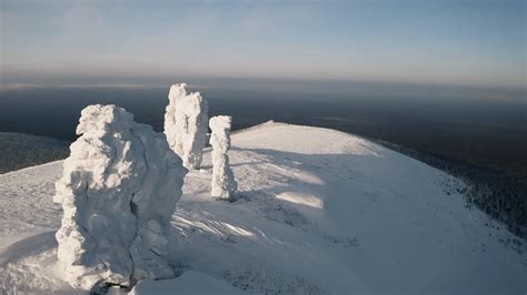 Winter Mountain View From Bird's-eye View Stock Footage SBV-348652901 ...