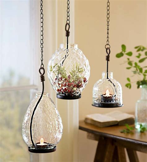 Large Hanging Glass Tealight Lantern - Style 1 | Wind and Weather