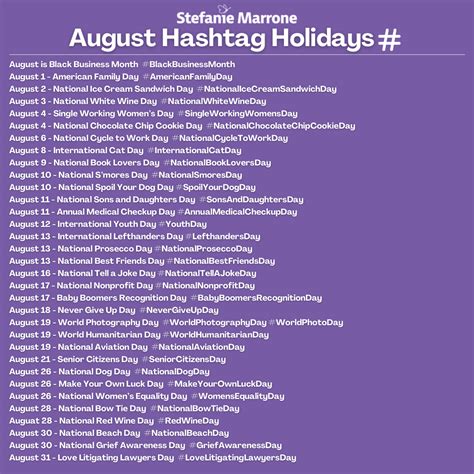 August Hashtag Holidays to Incorporate Into Your Social Media Calendar ...