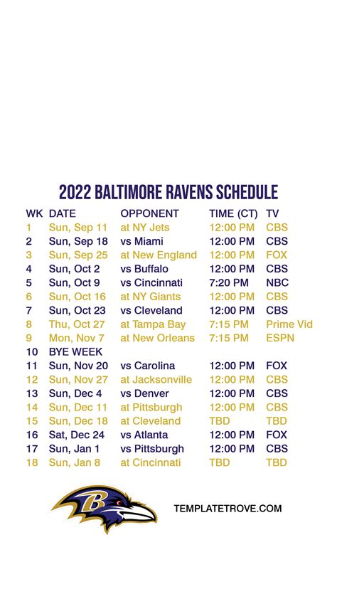 Nfl Schedule 2024 Ravens - Bert Vivyan