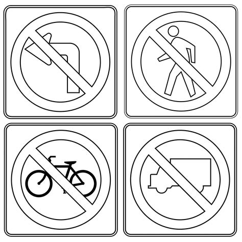 Prohibitory traffic sign Poster and Drawing Page | Traffic signs ...