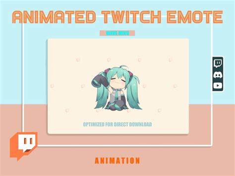 ANIMATED Waving Hatsune Miku Emote / Emoji - Etsy Israel