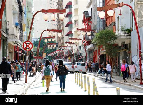 SAO PAULO, BRAZIL - MAY 9, 2019: Liberdade district in Sao Paulo ...