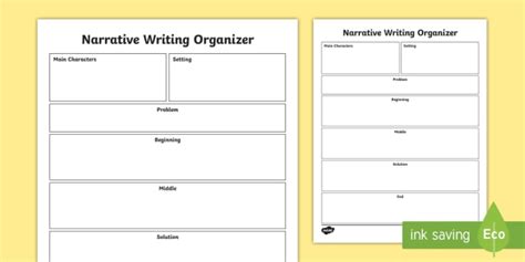 Narrative Writing Graphic Organizer | Resources | Twinkl