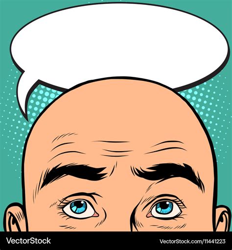 Thoughts men bald head Royalty Free Vector Image