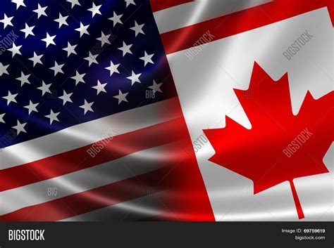 Merged Flag Canada Usa Image & Photo (Free Trial) | Bigstock