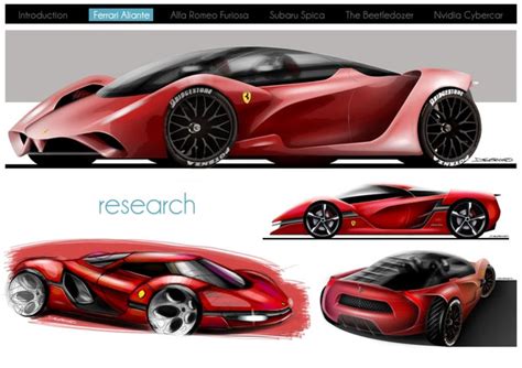 Ferrari Aliante Concept Design Sketches - Car Body Design