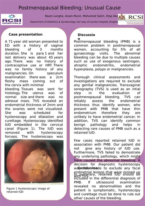 (PDF) Postmenopausal bleeding; unusual cause