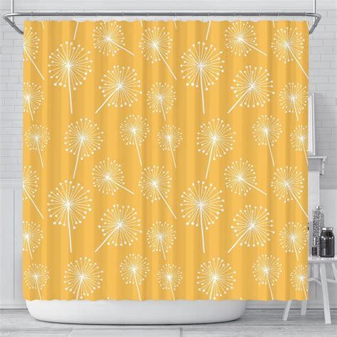 Dandelion Yellow Pattern Print Bathroom Shower Curtain | Yellow shower curtains, Bathroom shower ...