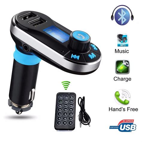 Wireless Bluetooth Car Kit Dual USB Handsfree Bluetooth FM Transmitter ...