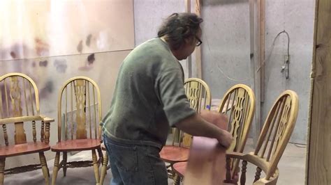 refinishing oak chairs in two tone finish - YouTube