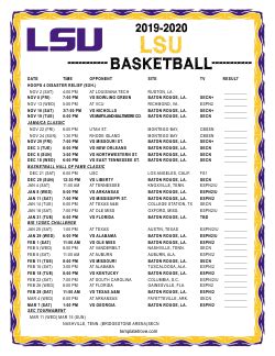 Printable 2019-2020 LSU Tigers Basketball Schedule