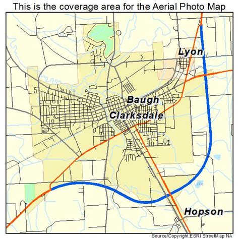 Aerial Photography Map of Clarksdale, MS Mississippi