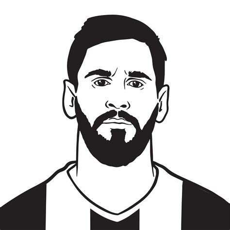 Black and white vector portrait illustration of Argentinean footballer ...