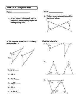 Congruence Statement Worksheet | TUTORE.ORG - Master of Documents