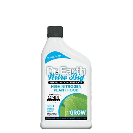 Dr. Earth Organic & Natural Nitro Big High Nitrogen Plant Food, 32 oz ...