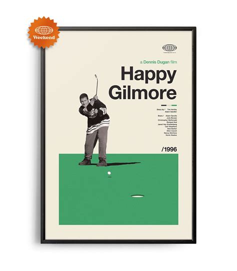 Mid-century modern Happy Gilmore movie poster - Weekend Poster